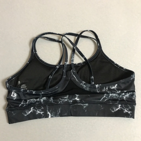 Large BuffBunny Jade Mesh Sports Bra ( Black Marble) - Picture 9 of 12